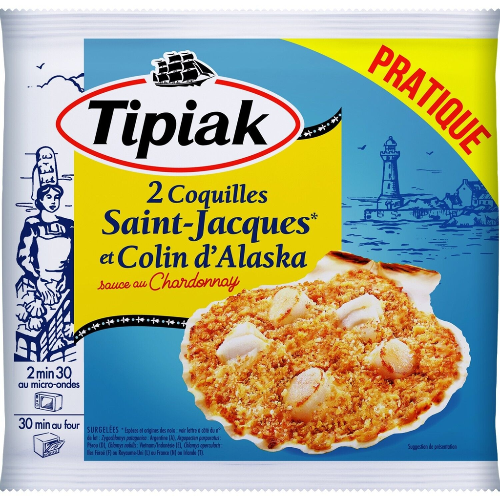 TIPIAK Concha de vieira e escamudo do Alasca 180 g