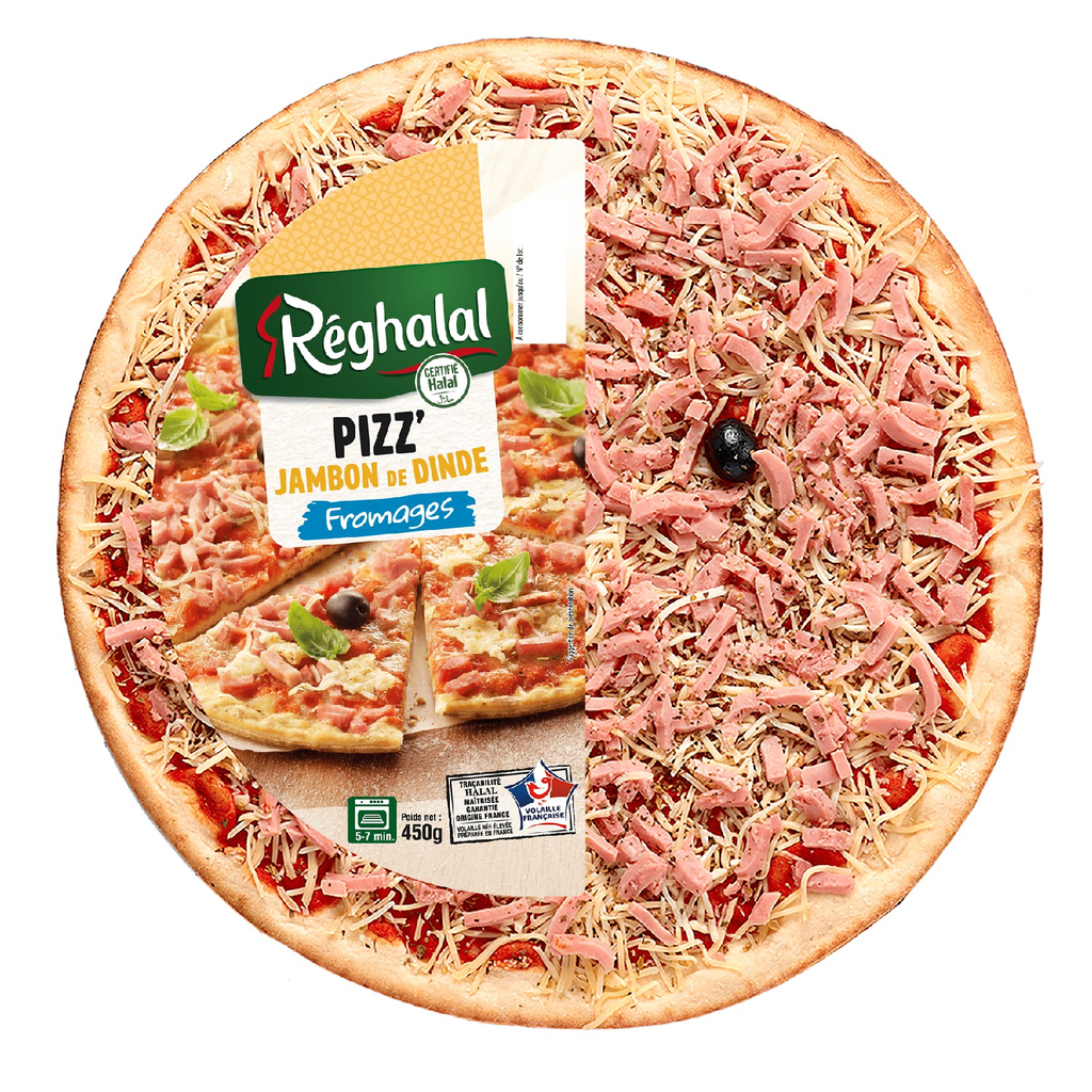 REGHALAL Pizza jambon de dinde emmental 450 g