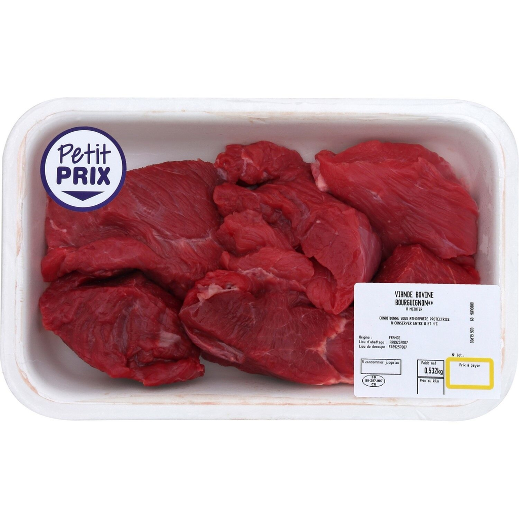 1ER PRIX Beef Meat: stewing beef 500 g