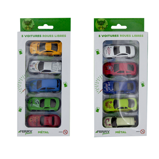 [3286413020539] FERRY Free-wheel metal cars x5