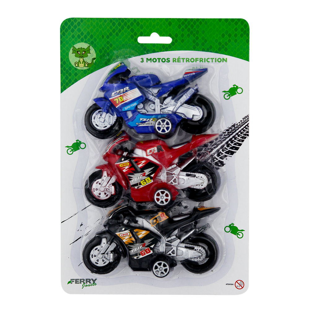 FERRY Moto sportive à retrofriction le lot de 3
