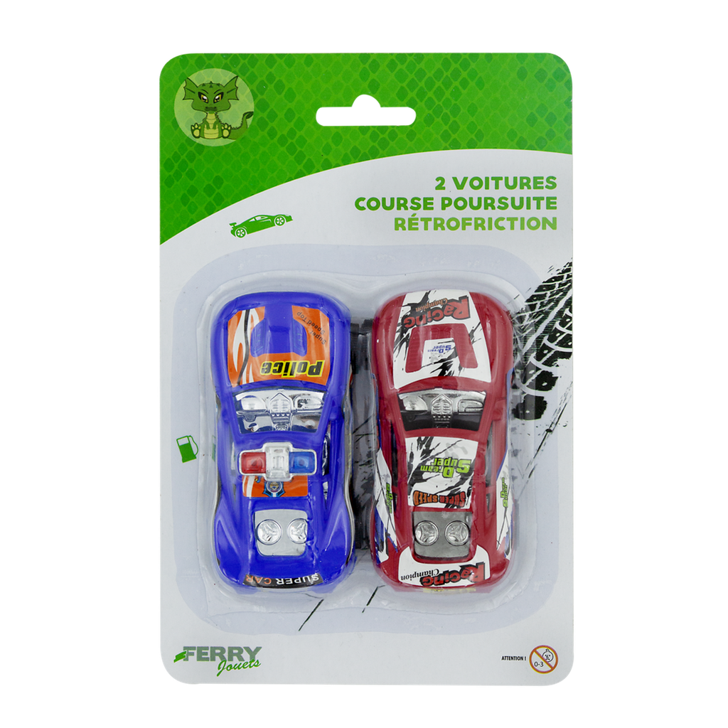 FERRY Pursuit racing car retrofriction pack of 2