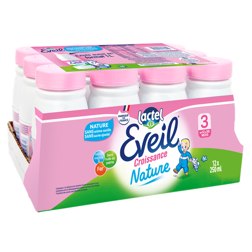 [3288110828142] LACTEL Eveil Leite de transição líquido natural 12x250ml
