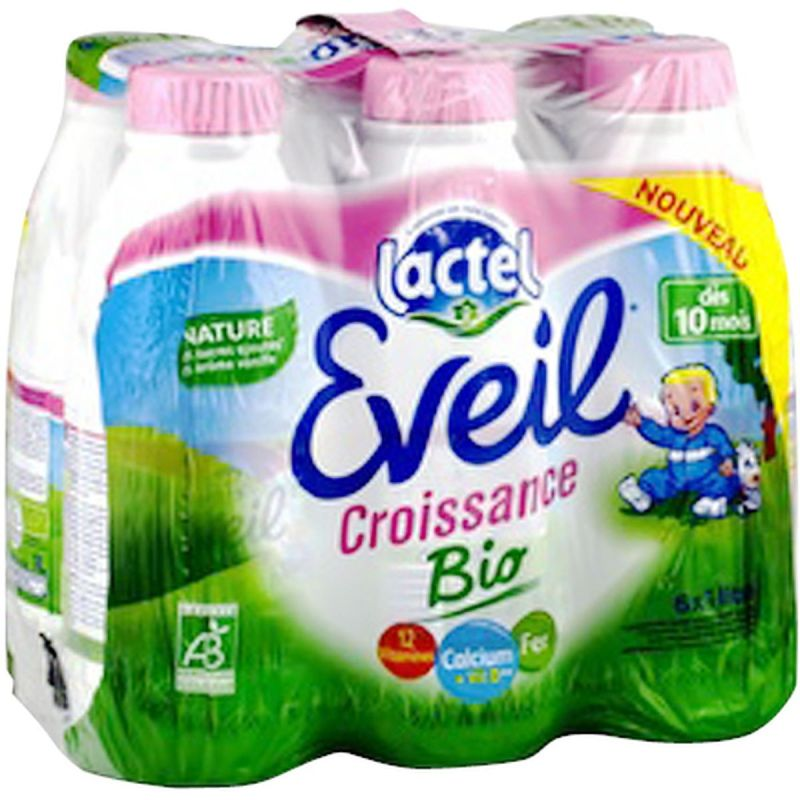 LACTEL Lait Eveil Croissance Bio 6 x 1 L
