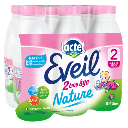 [3288114180017] LACTEL Leite infantil Eveil 2ª idade nature 6x1L