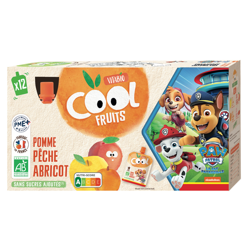 [3288132650035] VITABIO La Pat's Patrouille fruit purée apple peach apricot 12x85g
