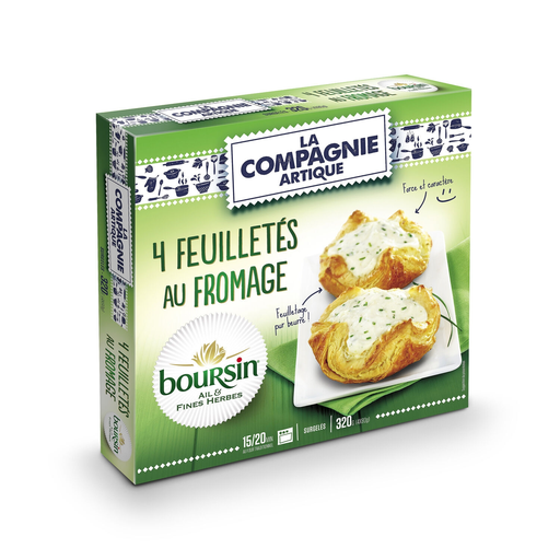 [3289475001270] BOURSIN Garlic and Fine Herbs Pastries 4 x 80 g