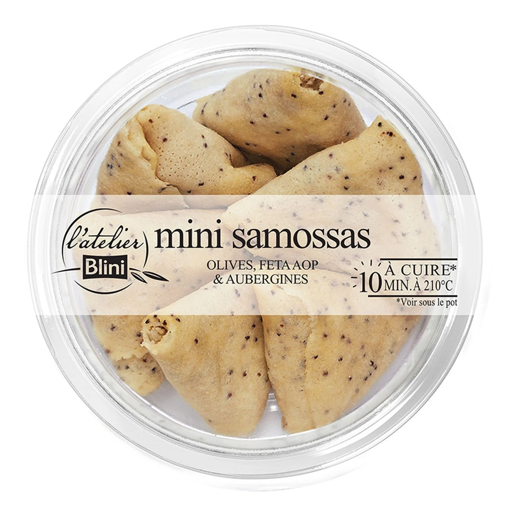 L'ATELIER BLINI Samosas olives feta aubergines 90 g