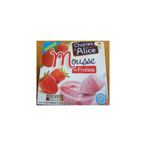 [3297760080053] CHARLES & ALICE Strawberry Mousse 4 x 48 g