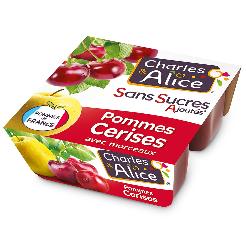 CHARLES & ALICE Apple Cherry with pieces no added sugar 4x97g