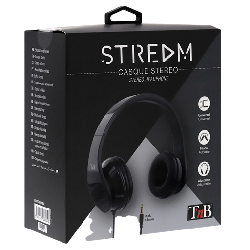 [3303170088050] TNB STREAM foldable stereo headset black