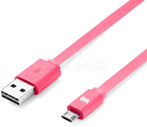 [3304490417971] WE Cable USB a Micro USB 2m plano Rosa