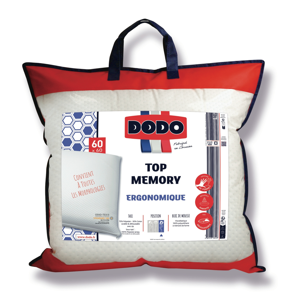 DODO Oreiller TOP MEMORY 60x60cm