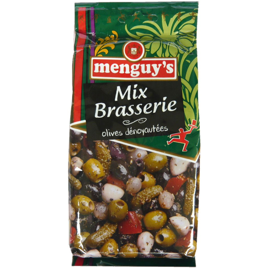 MENGUY'S Aceitunas verdes y negras deshuesadas Mix Brasseries 200 g