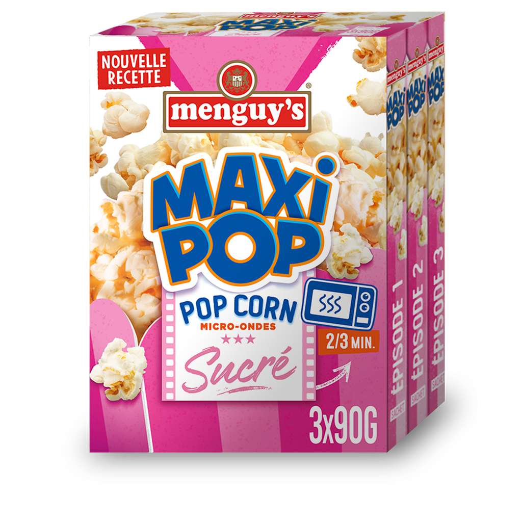 MENGUY'S Maxi Sweet Popcorn Microwaveable 3 x 90 g
