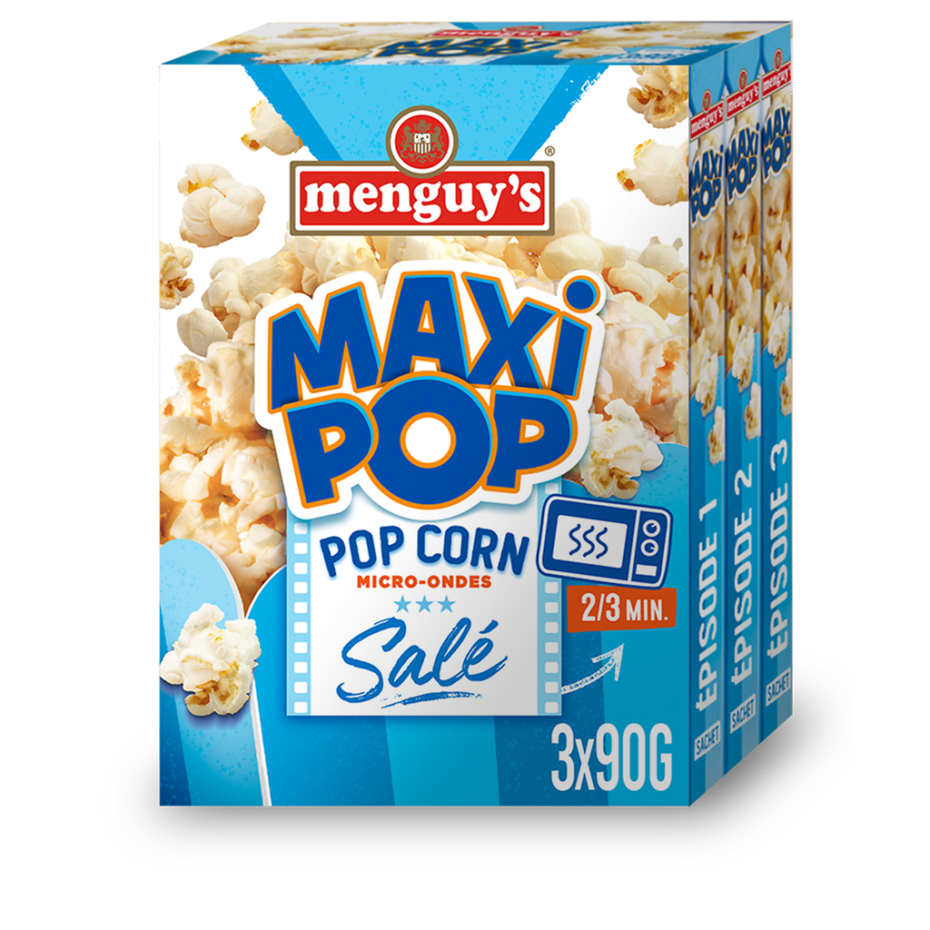 MENGUY'S Maxi palomitas de maíz sabor salado microondas 3 x 90 g
