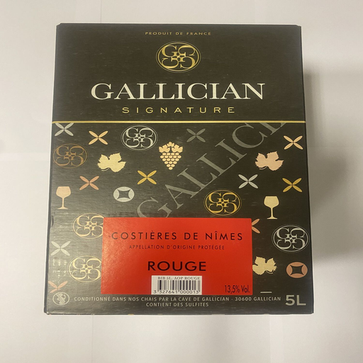 [3327641000013] GALLICIAN Vino Tinto A.O.P. Costière de Nîmes Signature 5 L