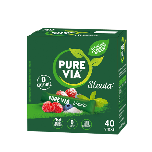 [3329757003735] PURE VIA Sticks de edulcorante con stevia 40 sticks 60 g