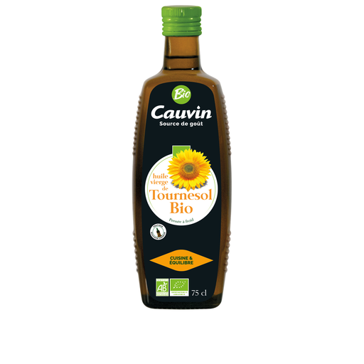 [3336590033751] CAUVIN Óleo virgem de girassol bio 75 cl