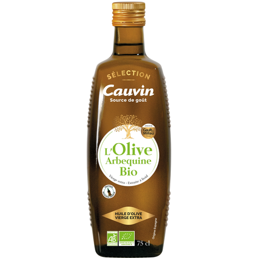 [3336590093755] CAUVIN Sélection Organic Extra Virgin Arbequina Olive Oil Gault & Millau 75 cl