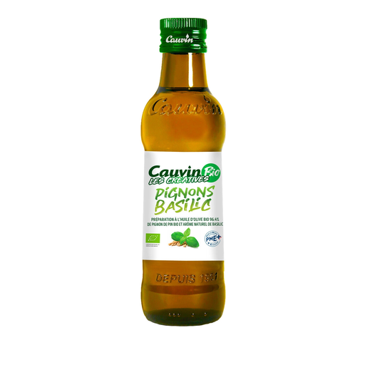 [3336590101245] CAUVIN Azeite virgem extra com manjericão Bio 25 cl