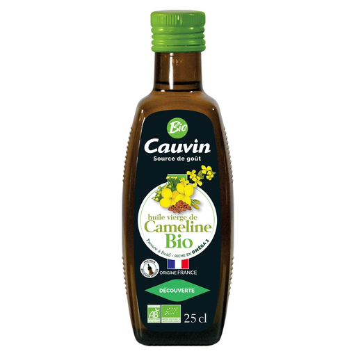[3336590105250] CAUVIN Óleo virgem de camelina bio 25 cl