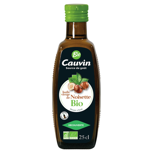 [3336590105366] CAUVIN Óleo de avelã virgem Bio 25 cl