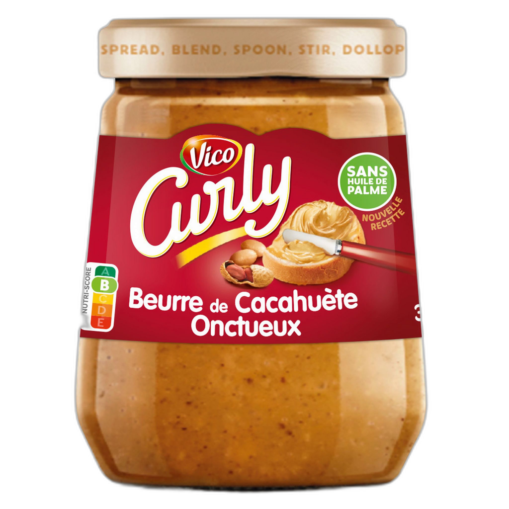 CURLY Pâte à tartiner onctueuse à la cacahuète 340 g