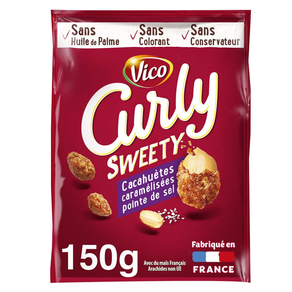 CURLY Swetty cacahuètes caramélisées pointe de sel 150 g