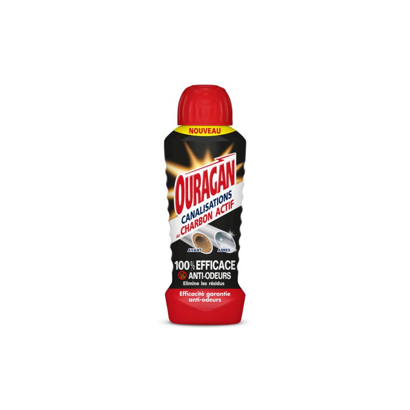 Ouragan Nettoyant Canalisations Charbon Actif : Le Flacon De 700 Ml