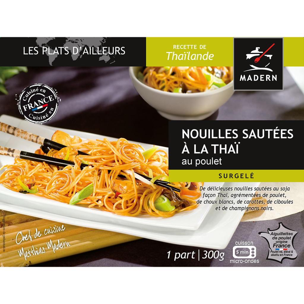 MADERN Nouilles sautées à la thaï au poulet 300 g