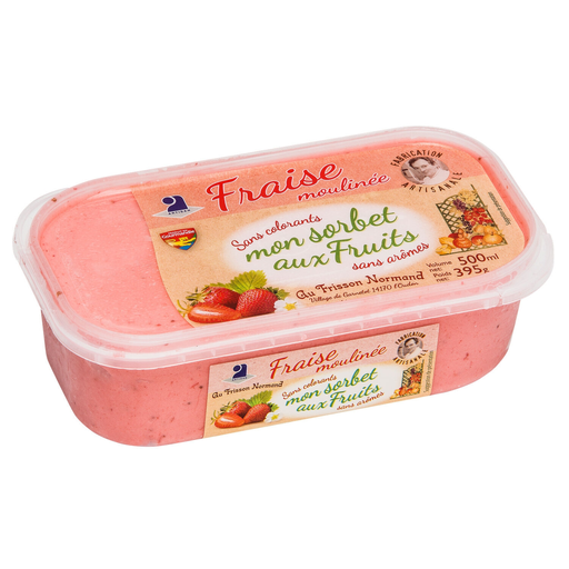 [3377791111121] AU FRISSON NORMAND Sorbet fraise moulinée 295 g