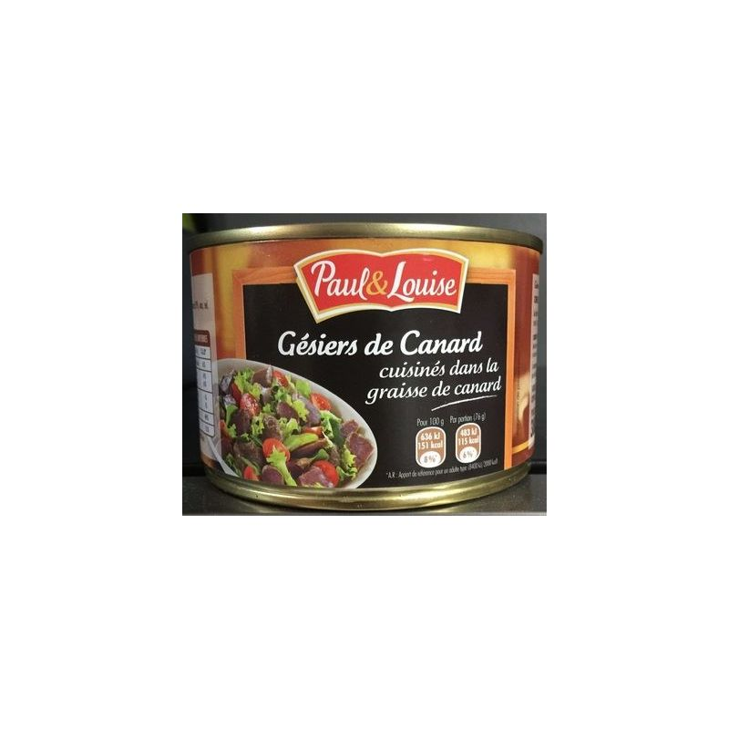 PAUL & LOUISE 1/2.Gesier Canard Cuisine 380 g