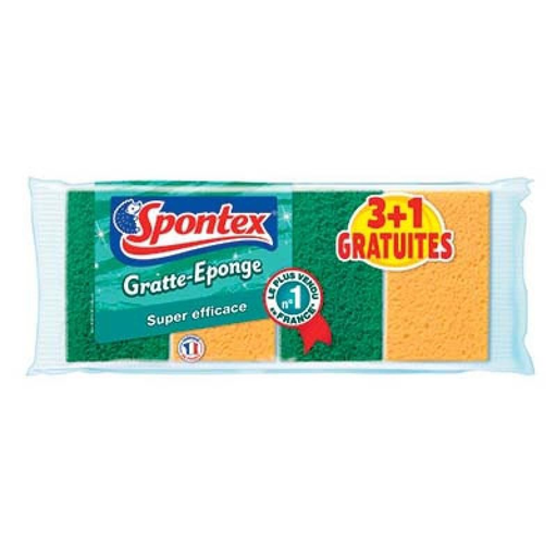 [3384120309616] Spontex Scouring Sponge Pack of 4