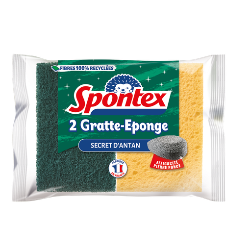 [3384123092706] SPONTEX Esponja com esfregão Secret d'antan 2 esponjas