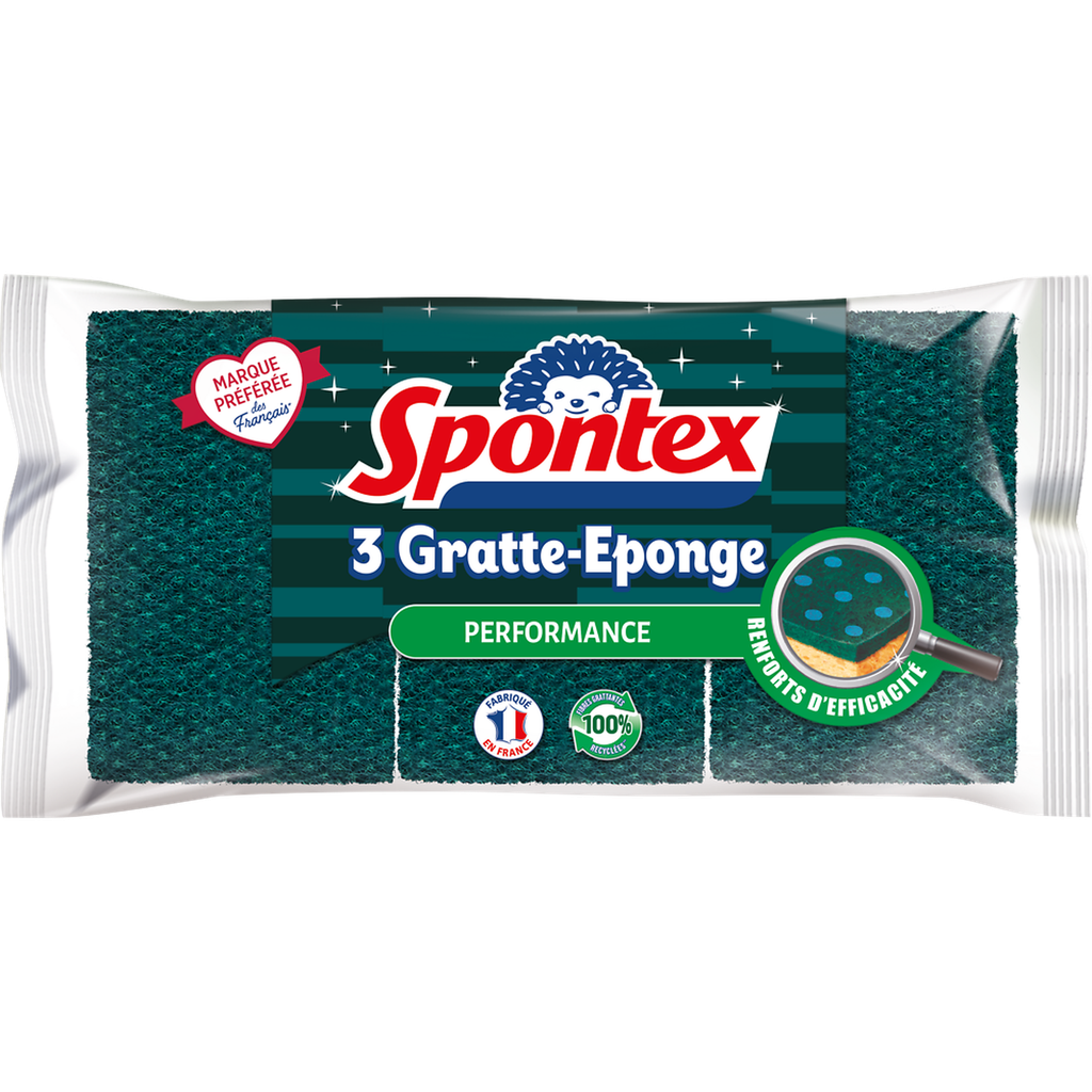 SPONTEX Esponjas abrasivas performance pack de 3