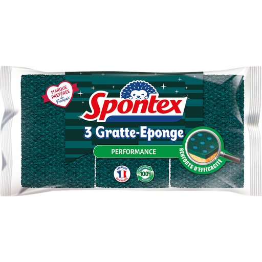 [3384123096001] SPONTEX Performance scouring sponges pack of 3