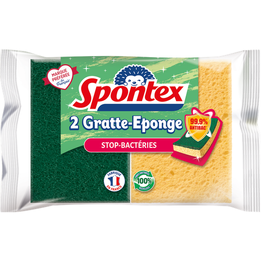 [3384123096735] SPONTEX Esponjas de Esfregar Antibacterianas pack de 2