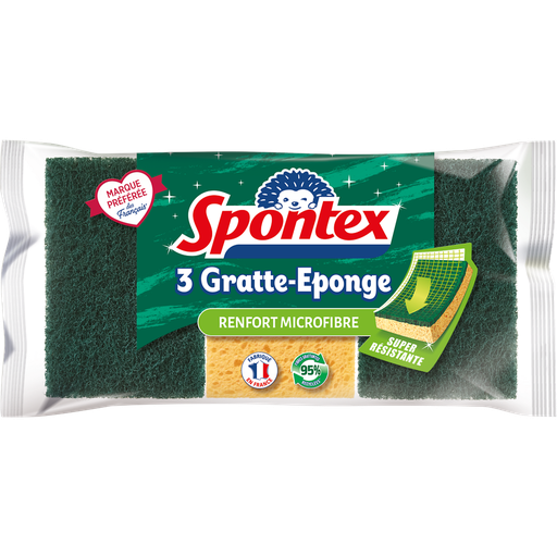 [3384123107011] SPONTEX Microfibre Scouring Sponges pack of 3