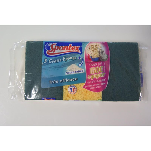 [3384126001248] SPONTEX Scouring Sponge Mineral Particles X3