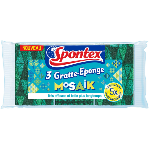 [3384126606023] SPONTEX Esponja de esfregar Mosaik pack de 3