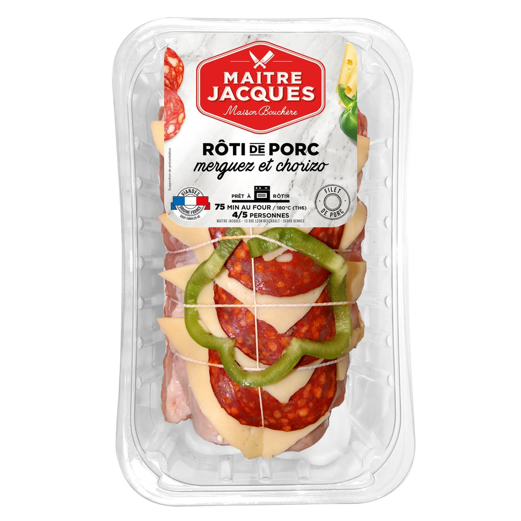 MAITRE JACQUES Carne preparada asado de cerdo merguez chorizo 900 g