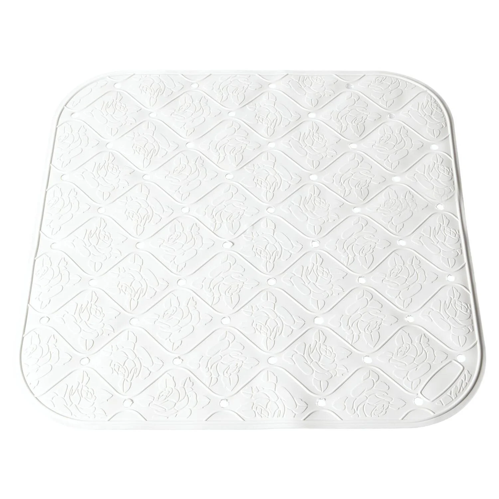 White pattern shower mat