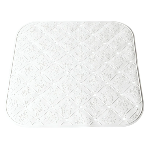 [3390509959235] White pattern shower mat