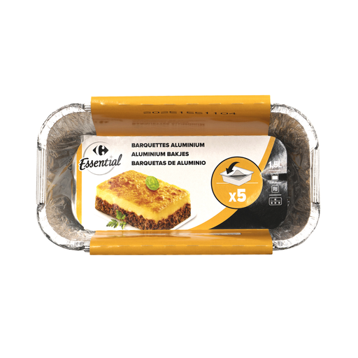 [3390509974115] CARREFOUR Bandejas de Aluminio 1,5 L el paquete de 5