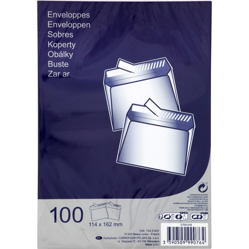 [3390509990764] SIMPL Enveloppe sans fenêtre 11,4 x 16,2cm C6 x100