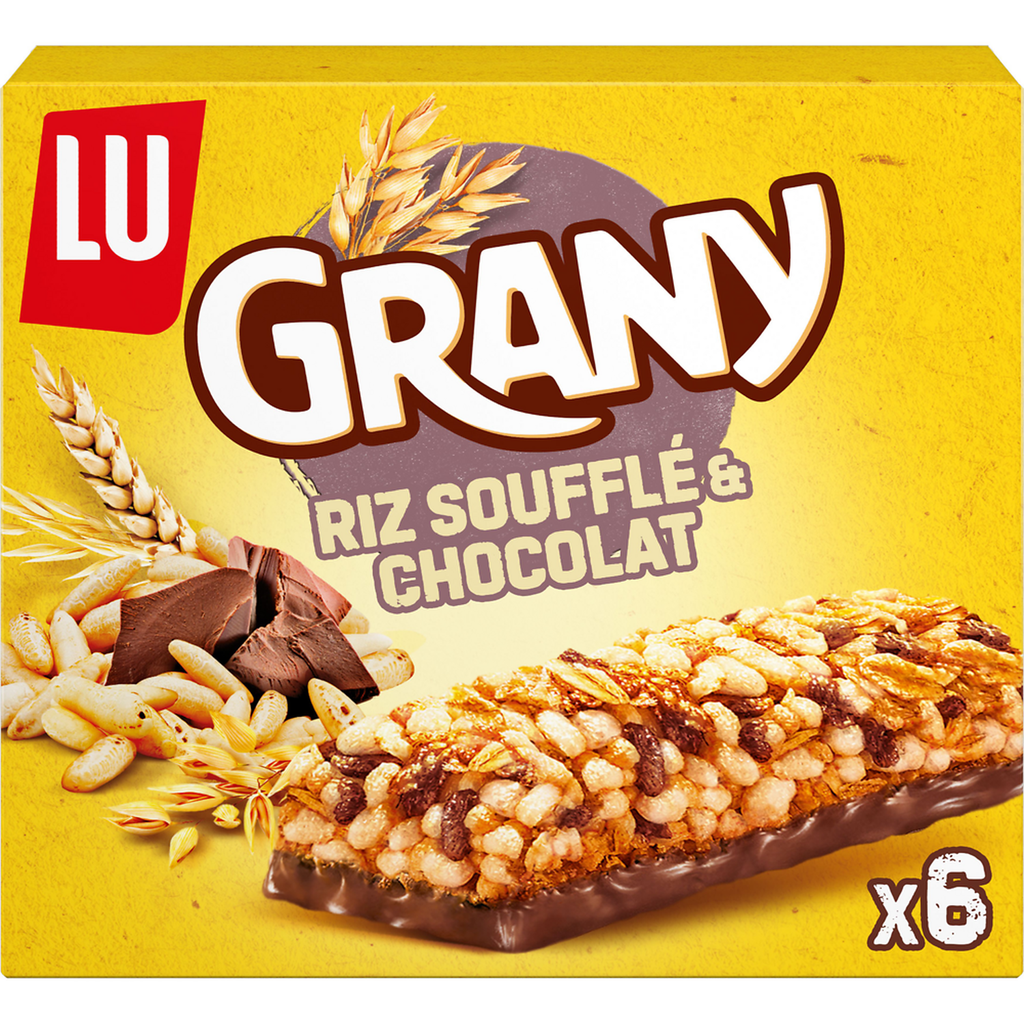 GRANY Barritas de cereales chocolate y arroz inflado 125 g