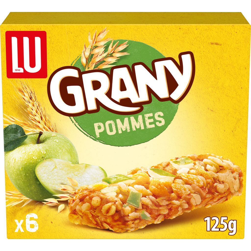 GRANY Barras de cereais com maçãs verdes 6 barras 125 g