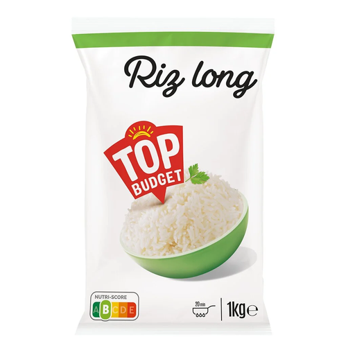[3410280010762] TOP BUDGET Long grain rice 1 kg