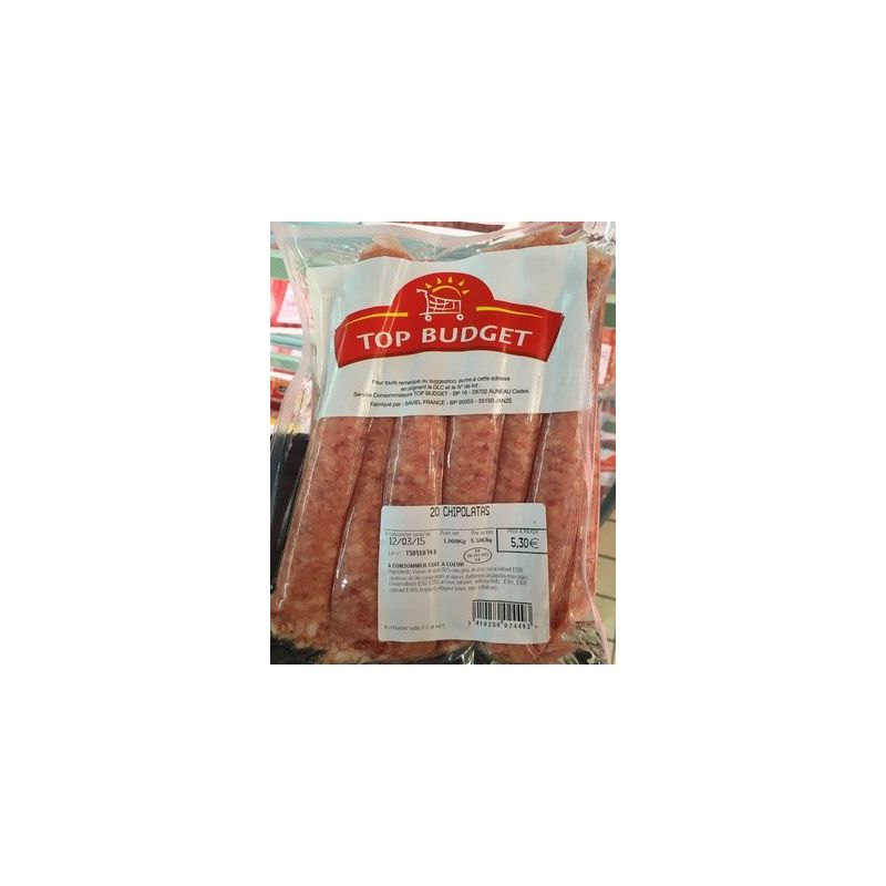 TOP BUDGET Chipolatas 20 unités 1 kg